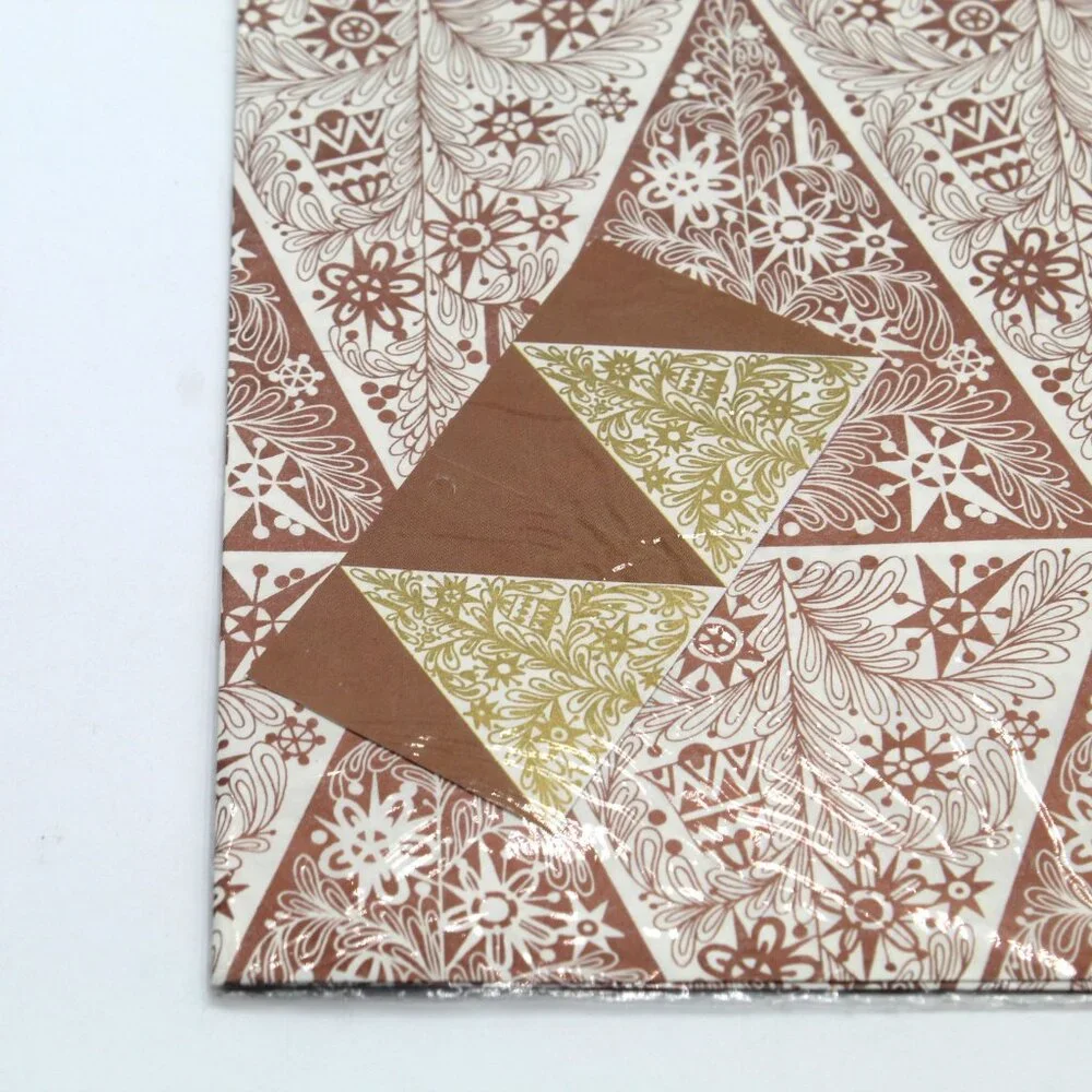 Vtg Brown & White Shimmering Gift Wrapping Paper One Sheet 30